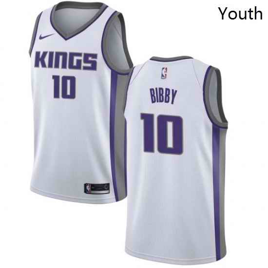 Youth Nike Sacramento Kings 10 Mike Bibby Swingman White NBA Jersey Association Edition